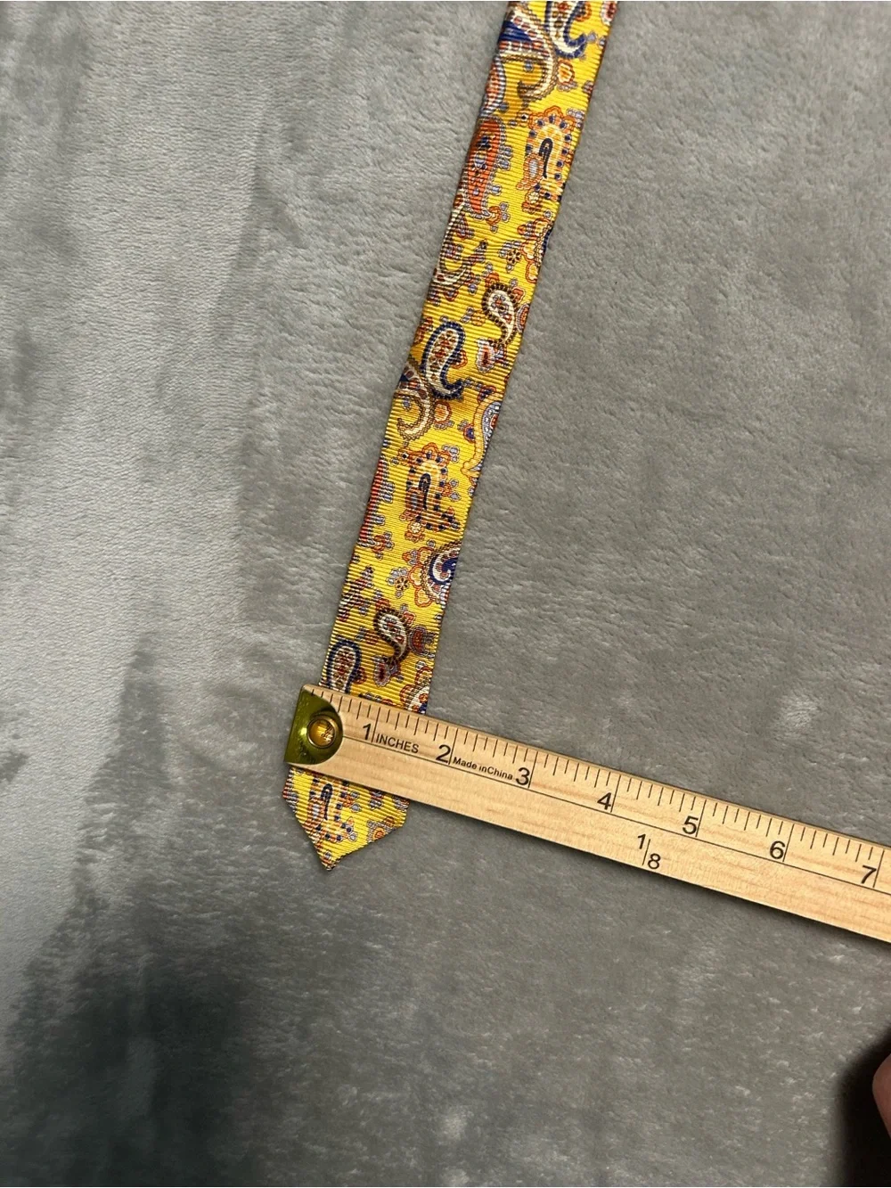 Paul Fredrick Paisley Neck Tie Silk Yellow